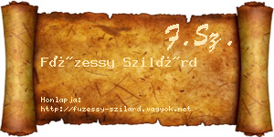 Füzessy Szilárd névjegykártya